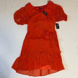 Express Vibrant Orange Mini Dress